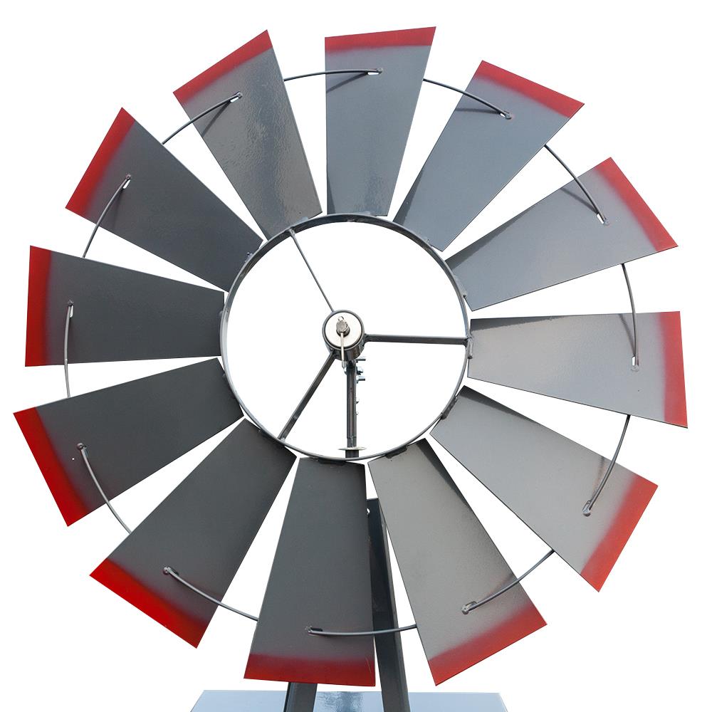 8-Ft Tall Ornamental Windmill Lawn Yard Speed Steel Garden Weather Vane Rustic