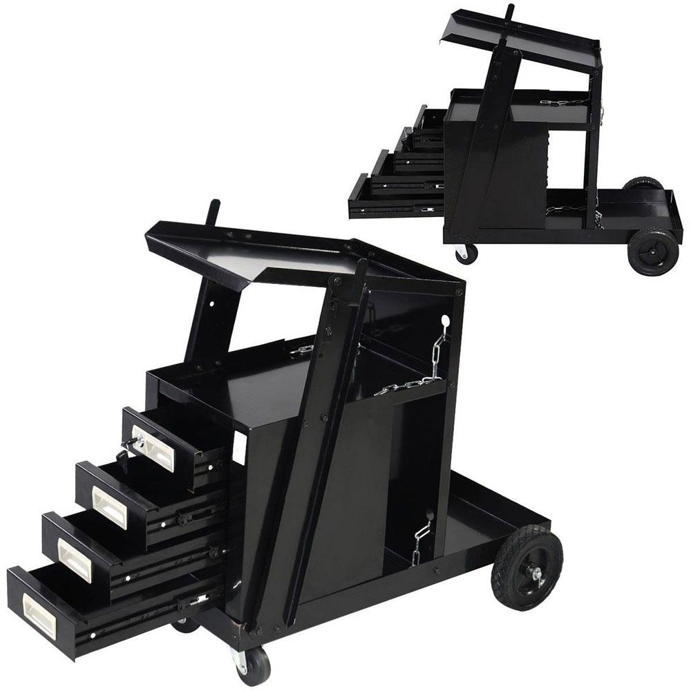 XtremePowerUS Universal Welder Cart MIG Flux 4 Drawer Sliding Cabinet Welder Welding Cart