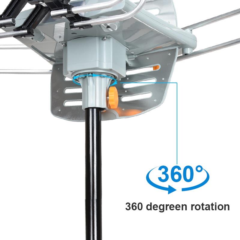 Pole 150miles TV Antenna Amplified Long Range Outdoor HD Digital 360°Rotating