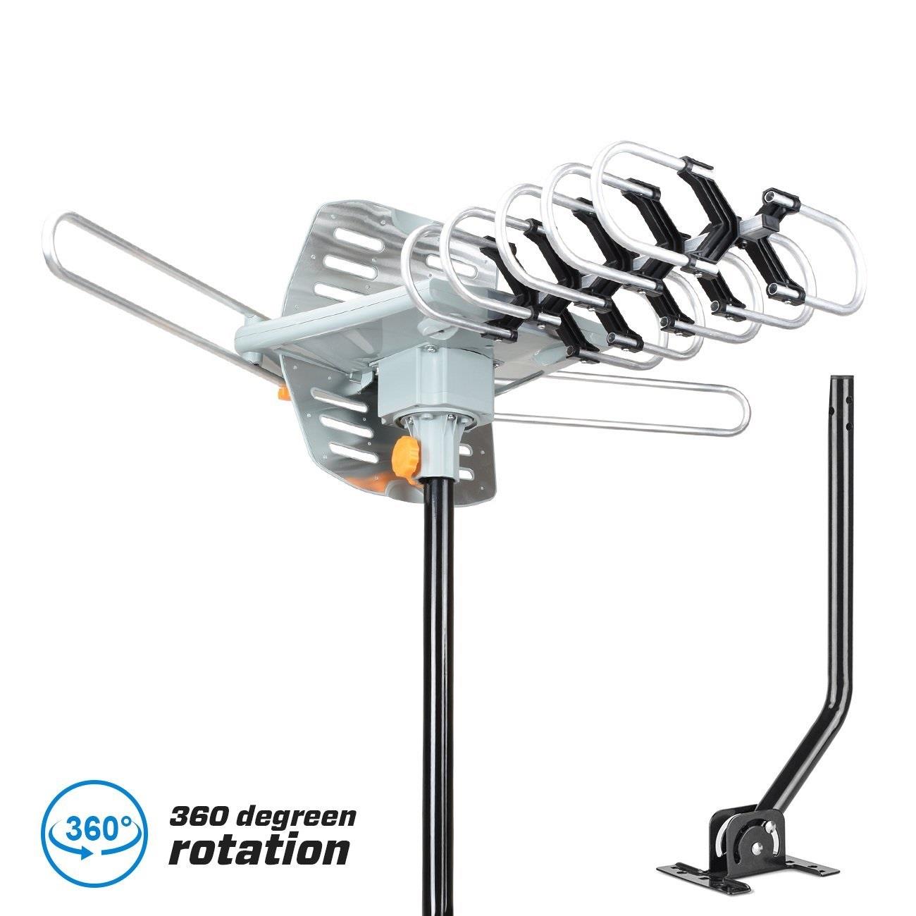 HDTV Antenna Amplified Digital TV Antenna 150Mile 360 Rotation Outdoor With Pole