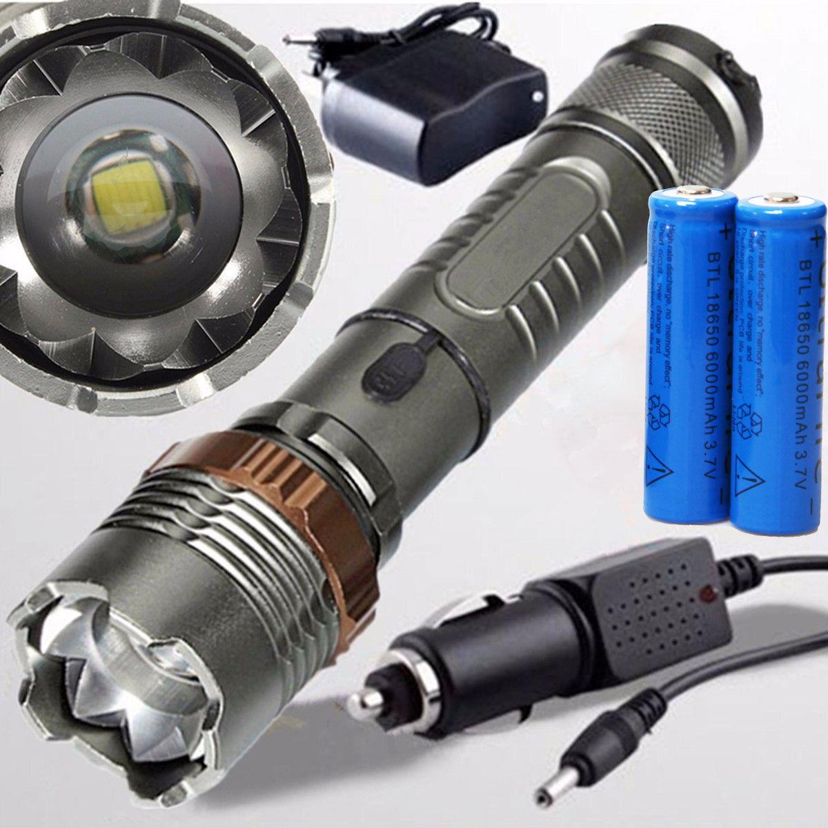 5000 LM DEL Zoom Lampe de poche torche rechargeable avec 18650 Batterie US Chargeur