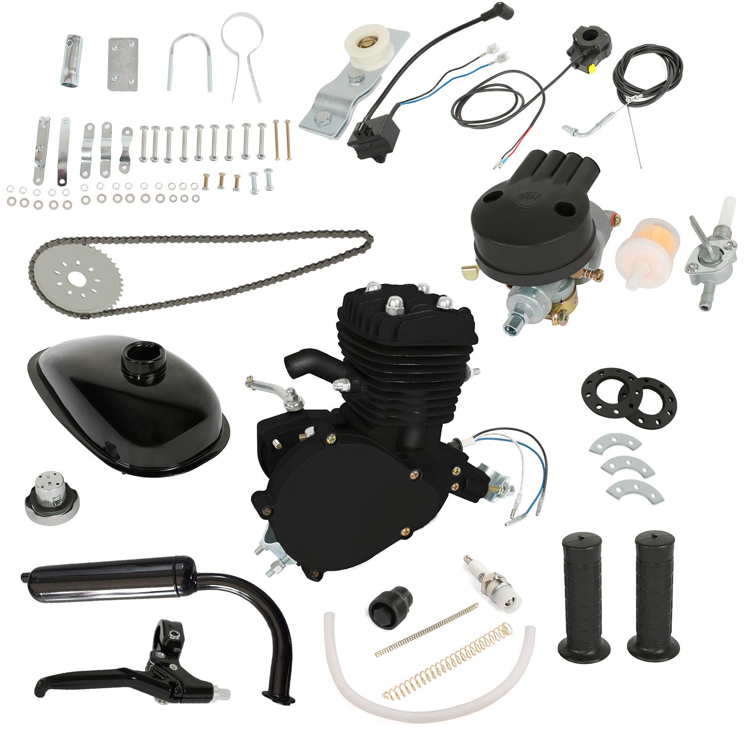 Bike DIY 50cc//80cc Engine Motor Full Set 2 Stroke Petrol Gas Motorized Engine